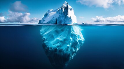 Iceberg front view iillustration generated by ai