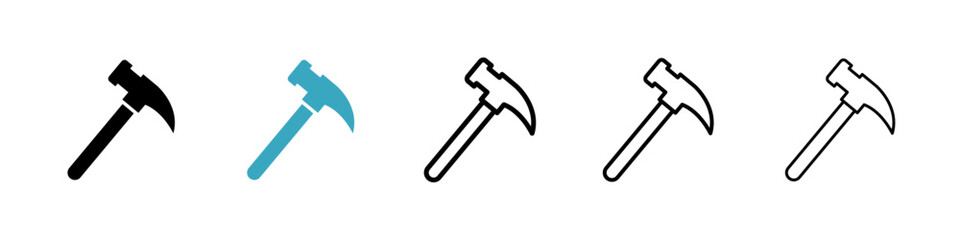 Hammer icon vector illustration set