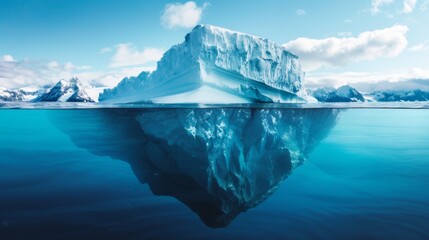 Iceberg front view iillustration generated by ai