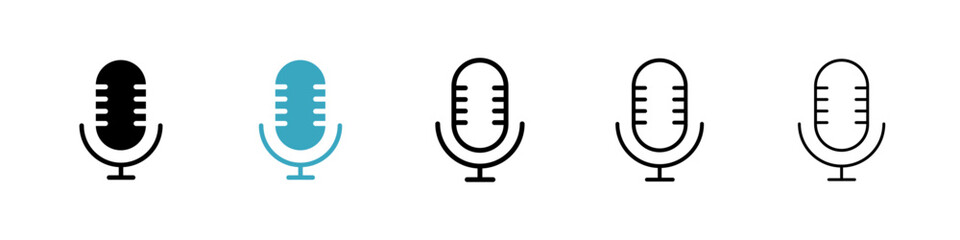 Microphone icon vector illustration set