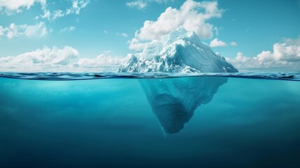 Iceberg front view iillustration generated by ai