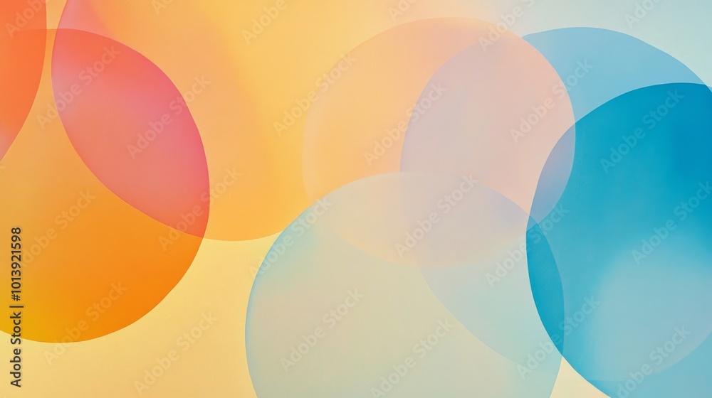 Aufkleber colorful overlapping circles with soft gradients, modern abstract art concept