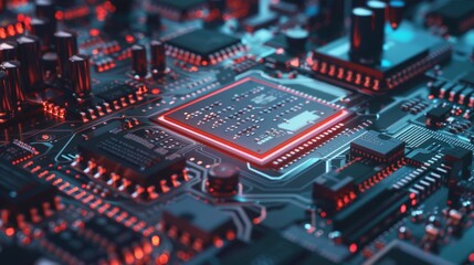 Fototapeta premium Computer processor illustration generated by ai