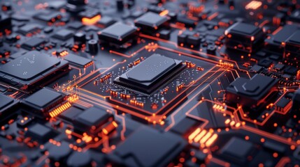 Fototapeta premium Computer processor illustration generated by ai