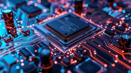 Obraz premium Computer processor illustration generated by ai