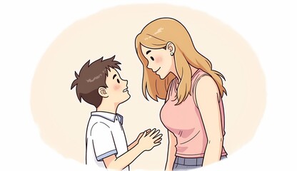 Fototapeta premium Tall woman and shorter man dating, relationship, height difference comparison concept, tall and short, tall girl beside a short man