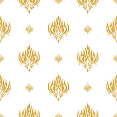 Vector seamless pattern with golden ornament. Background repetition, endless ornate illustration