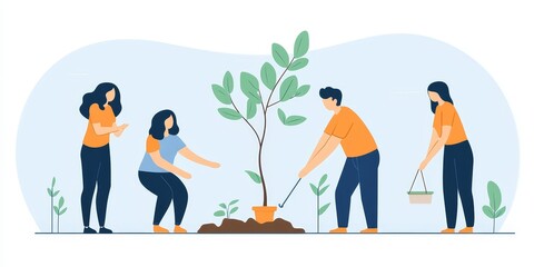 Community Service and Giving Back: Illustrate individuals participating in a community service project, emphasizing the success of making a difference in people's lives.