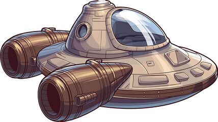 A spaceship is a technologically advanced, sleek, and powerful vehicle designed for interstellar travel. Its metallic hull gleams under distant starlight, reinforced with durable alloys to withstand t