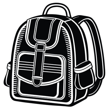 recommend clip art: Outline backpack icon, with editable stroke. Schoolbag sign, student knapsack, school satchel. Travel backpack and trip hand luggage, sport knapsack. Hiking rucksack and tourism bag. Vector icon