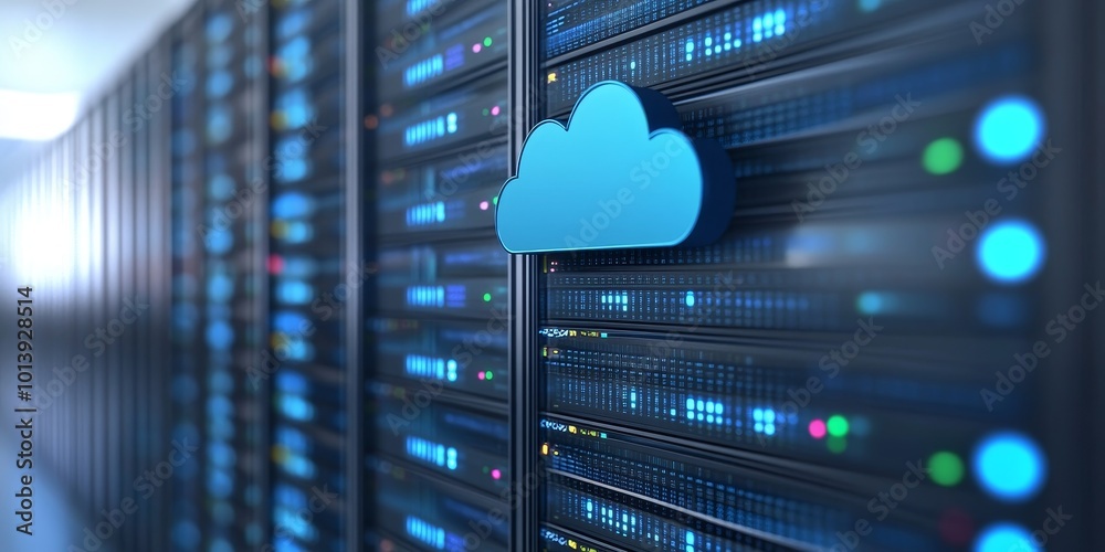 Fototapete Cloud Backup: Depict a visual representation of data being transferred to the cloud, showcasing the modern approach to data backup solutions.