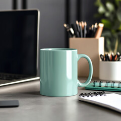 White Mug Mockup on a orange background. Perfect for businesses selling mugs, just overlay your quote or design on to the image.