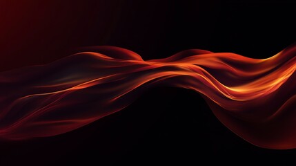 Obraz premium Abstract red and orange glowing lines on a dark background.