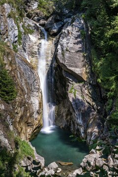 Waterfall in the Groppenstein Gorge, M&ouml;lltal, Hohe Tauern National Park, Carinthia, Austria, Europe