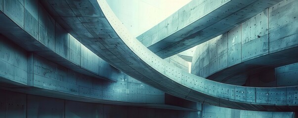 Bridges and connections with dynamic structures, architectural and symbolic, Urban, Cool tones, Photograph, Linking paths