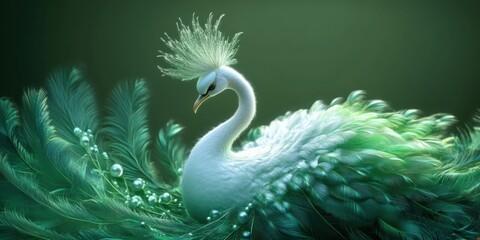 Obraz premium Majestic Peacock: A Glimpse into Nature's Elegant Beauty with Vibrant Feathers and Graceful Presence