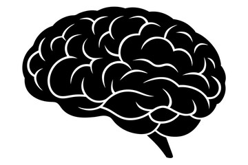 Human Brain | vector silhouette illustration on white background