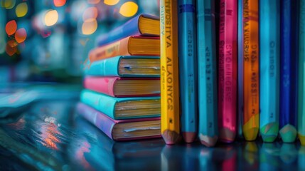 Learning and education with dynamic scenes, vibrant and enlightening, Urban, Bright hues, Photograph, Academic pursuit