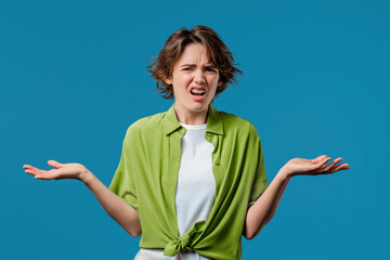 Angry Woman Asking What Are You Crazy, Mad. Quarreling, Showing Question Gesture