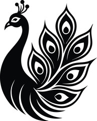 Vector Design of Peacock Logo Monogram Customizable Illustrator Template