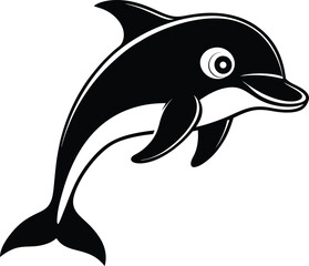 Cartoon Dolphin on Vector  Illustrator Template