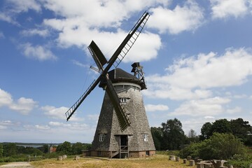 Dutch windmill in Benz, Usedom Island, Mecklenburg-Western Pomerania, Germany, Europe