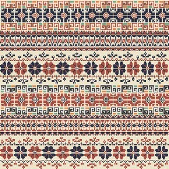 Seamless pattern design with traditional Palestinian embroidery motif