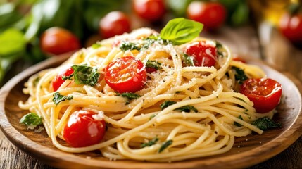 Delicious Spaghetti with Cherry Tomatoes and Basil