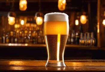 stunning close view dynamic bubbles rising silently inside cold foamy beer glass capturing essence refreshment cheer, amber, alcohol, artisan