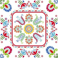 Seamless pattern design inspired by traditional Hungarian embroidery