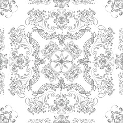 Hand drawn seamless floral pattern on a white background, vector textile template