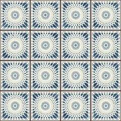 Vintage ceramic tiles vector pattern