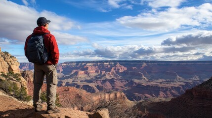 Fototapeta premium Man Admiring the Grand Canyon