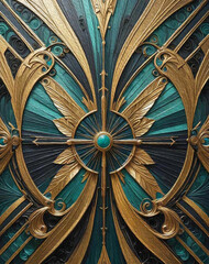 Obraz premium Oil painting . Abstract luxury art deco pattern, golden artistic background