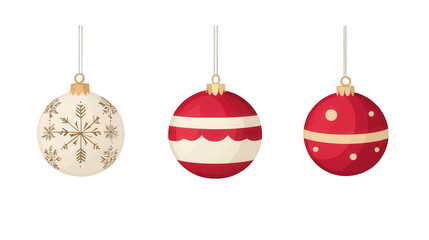 Elegant Christmas Ornament Simple Vector Design for Holiday Cheer, Isolated on White, PNG File, Transparent Background