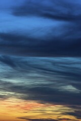 Fototapeta premium Dramatic dark clouds in the evening sky, Bavaria, Germany, Europe