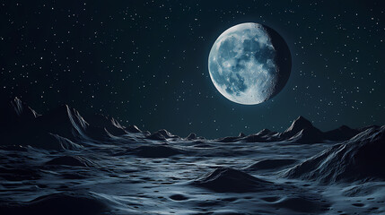 Moon surface png isolated on white and transparent background - lunar crater celestial landscape astronomy extraterrestrial concept. Lunar Eclipse. Illustration