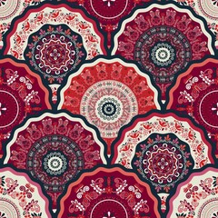 Vector floral decorative art design, seamless pattern for fabric print