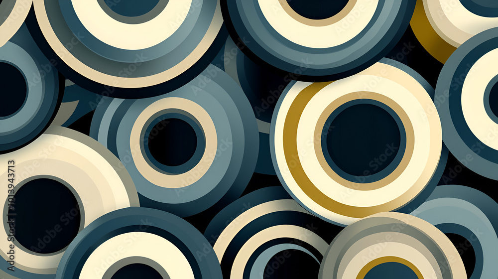 Wall mural diverse geometric patterns with varying shades and designs creating a vibrant abstract composition