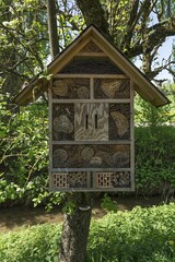 Insect hotel on a tree, Bavaria, Germany, Europe