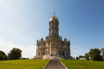 Settlement Dubrovitsy. Church of the Sign of the Blessed Virgin. Unique monument of Russian architecture of the late XVII – early XVIII centuries. Podolsk, Moscow region, Russia