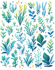 green leave wallpaper, green floral 