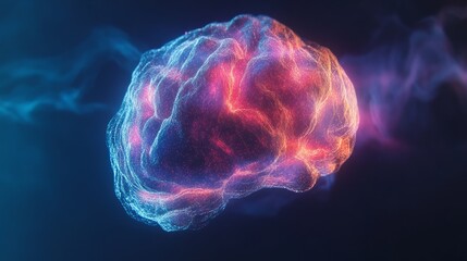 Obraz premium x-ray of human brain with neon lights