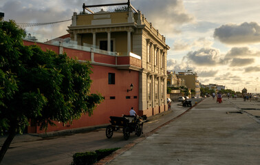 Cartagena treet view at sunset, Colombia