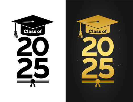 Class of 2025 Congratulations Graduates typography design vector.