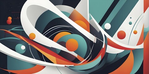 Abstract minimalist wallpaper illustration representing artificial intelligence, AI generated