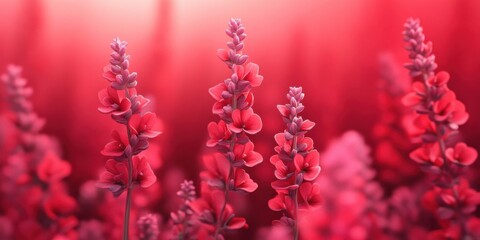 Obraz premium Stunning Close-Up of Vibrant Red Flowers Against a Dreamy Background