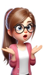Cartoon Character Expressions – Set of Cute 3D Animated Boy and Girl Emotions with Glasses
