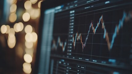 Stock Market Graph on Computer Screen