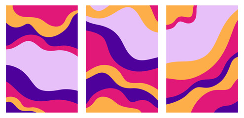 Set of Modern Wavy Background Illustration © ZackZephyr